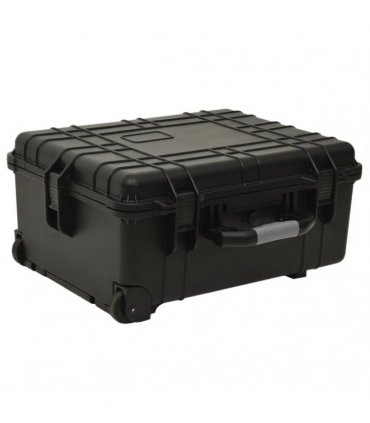 vidaXL Wheeled Flight Case Black 58x45x27 cm PP — Size: 58 x 45 x 27 cm