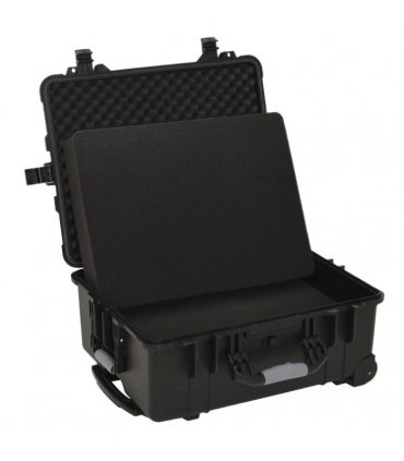 vidaXL Wheeled Flight Case Black 58x45x27 cm PP — Size: 58 x 45 x 27 cm