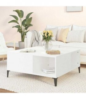 vidaXL Coffee Table White 80x80x36.5 cm Engineered Wood