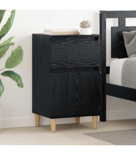 vidaXL Bedside Cabinet 2 pcs Black Oak 40 x 35 x 70 cm Engineered Wood