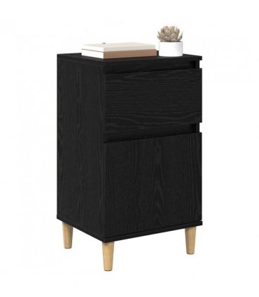 vidaXL Bedside Cabinet 2 pcs Black Oak 40 x 35 x 70 cm Engineered Wood