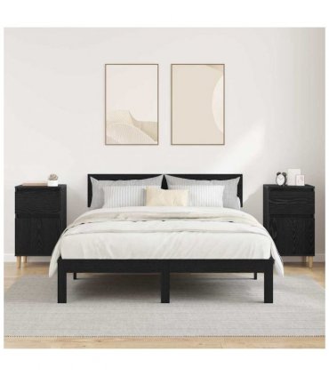 vidaXL Bedside Cabinet 2 pcs Black Oak 40 x 35 x 70 cm Engineered Wood