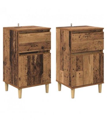 vidaXL Bedside Cabinet 2 pcs Old Wood 40 x 35 x 70 cm Engineered Wood