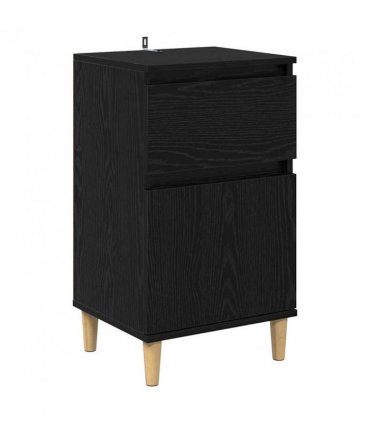 vidaXL Bedside Cabinet Black Oak 40 x 35 x 70 cm Engineered Wood — V0672037662