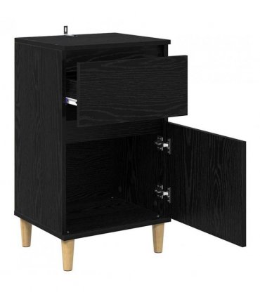 vidaXL Bedside Cabinet Black Oak 40 x 35 x 70 cm Engineered Wood — V0672037662