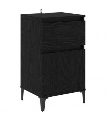 vidaXL Bedside Cabinet Black Oak 40 x 35 x 70 cm Engineered Wood — V0672037672