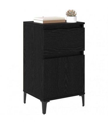 vidaXL Bedside Cabinet Black Oak 40 x 35 x 70 cm Engineered Wood — V0672037672