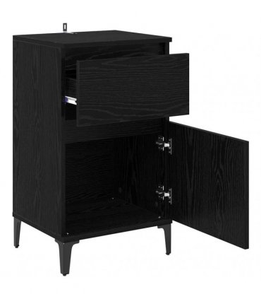 vidaXL Bedside Cabinet Black Oak 40 x 35 x 70 cm Engineered Wood — V0672037672