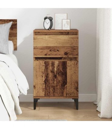 vidaXL Bedside Cabinet Old Wood 40 x 35 x 70 cm Engineered Wood — V0672037673