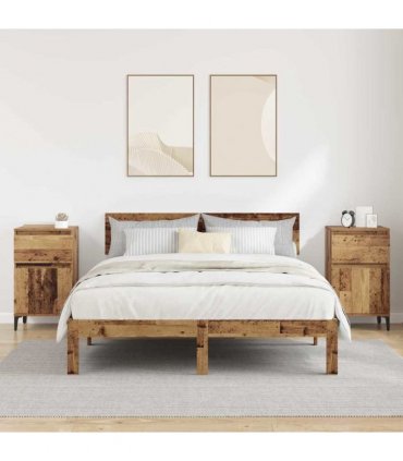 vidaXL Bedside Cabinet 2 pcs Old Wood 40 x 35 x 70 cm Engineered Wood — V0672037677