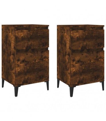 vidaXL Bedside Cabinets 2 pcs Smoked Oak 40x35x70 cm — V0672037678