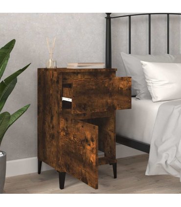 vidaXL Bedside Cabinets 2 pcs Smoked Oak 40x35x70 cm — V0672037678
