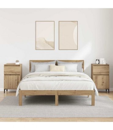 vidaXL Bedside Cabinet with Drawer 2 pcs Artisan Oak 40 x 35 x 70 cm — V0672037680