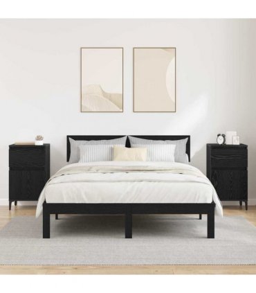 vidaXL Bedside Cabinet 2 pcs Black Oak 40 x 35 x 70 cm Engineered Wood — V0672037681