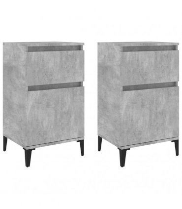 vidaXL Bedside Cabinets 2 pcs Concrete Grey 40x35x70 cm