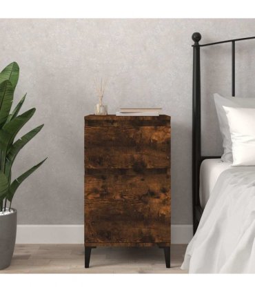 vidaXL Bedside Cabinet Smoked Oak 40x35x70 cm