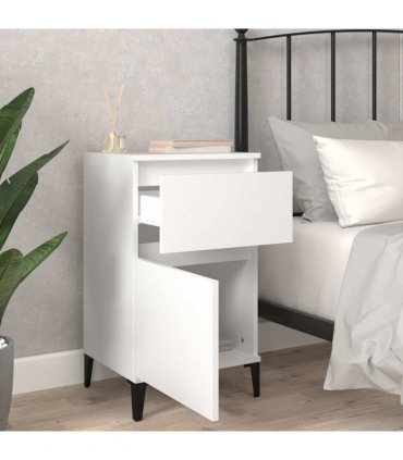vidaXL Bedside Cabinet White 40x35x70 cm — V0672037687