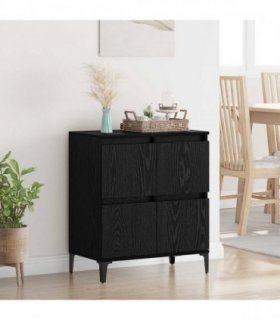 vidaXL Sideboard Black Oak 60 x 35 x 70 cm Engineered Wood and Iron — V0672037723