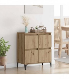 vidaXL Sideboard Artisan Oak 60 x 35 x 70 cm Engineered Wood and Iron — V0672037727