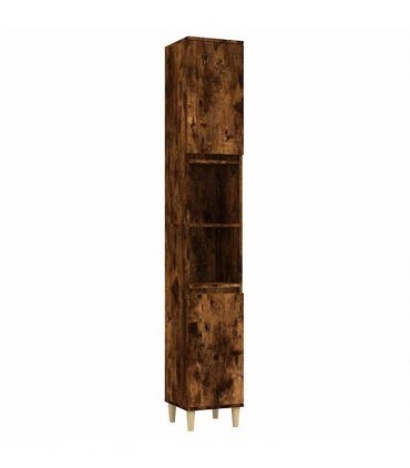 vidaXL Bathroom Cabinet Smoked Oak 30x30x190 cm Engineered Wood