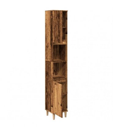 vidaXL Bathroom Cabinet Old Wood 30x30x190 cm Engineered Wood
