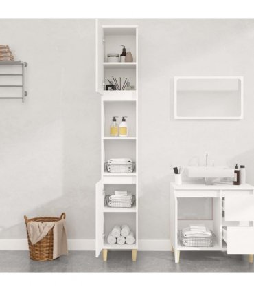 vidaXL Bathroom Cabinet White 30x30x190 cm Engineered Wood