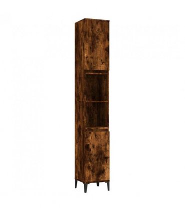 vidaXL Bathroom Cabinet Smoked Oak 30x30x190 cm Engineered Wood — V0672037739