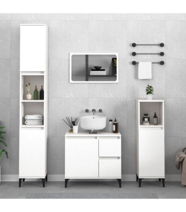 vidaXL Bathroom Cabinet White 30x30x190 cm Engineered Wood — V0672037740