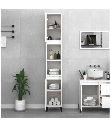 vidaXL Bathroom Cabinet White 30x30x190 cm Engineered Wood — V0672037740