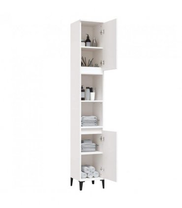 vidaXL Bathroom Cabinet White 30x30x190 cm Engineered Wood — V0672037740