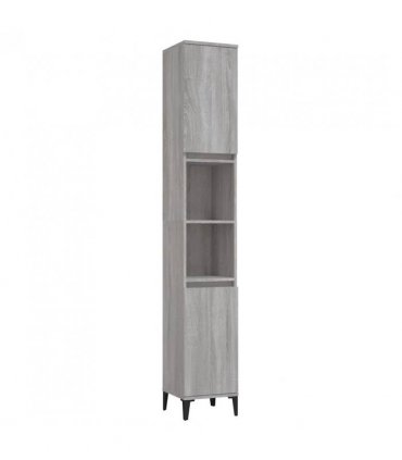 vidaXL Bathroom Cabinet Grey Sonoma 30x30x190 cm Engineered Wood — V0672037742