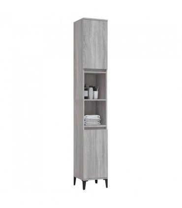 vidaXL Bathroom Cabinet Grey Sonoma 30x30x190 cm Engineered Wood — V0672037742