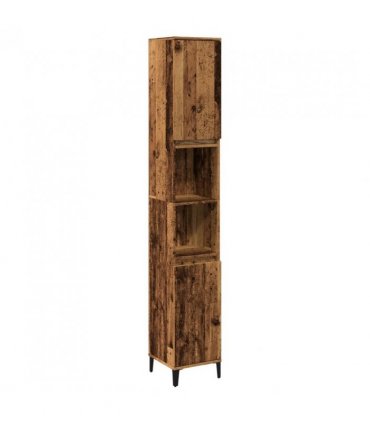 vidaXL Bathroom Cabinet Old Wood 30x30x190 cm Engineered Wood — V0672037744