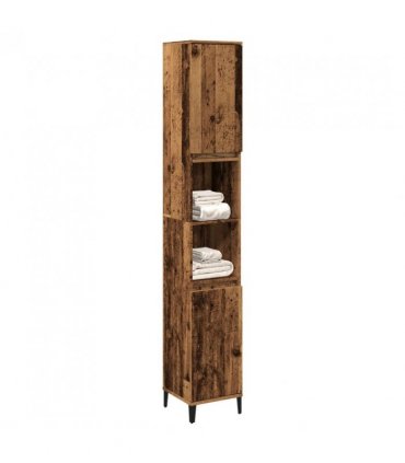 vidaXL Bathroom Cabinet Old Wood 30x30x190 cm Engineered Wood — V0672037744