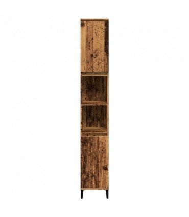 vidaXL Bathroom Cabinet Old Wood 30x30x190 cm Engineered Wood — V0672037744