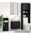 vidaXL Bathroom Sink Cabinet Black Oak 58 x 33 x 60 cm Engineered Wood