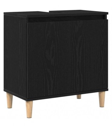 vidaXL Bathroom Sink Cabinet Black Oak 58 x 33 x 60 cm Engineered Wood