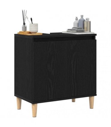 vidaXL Bathroom Sink Cabinet Black Oak 58 x 33 x 60 cm Engineered Wood