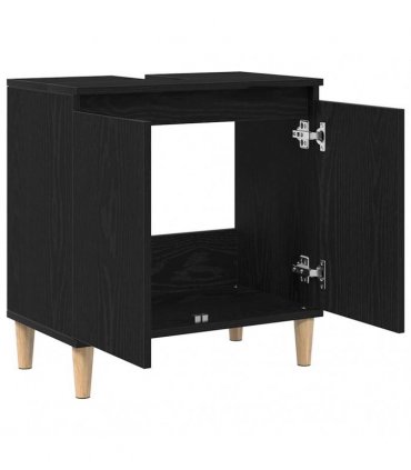 vidaXL Bathroom Sink Cabinet Black Oak 58 x 33 x 60 cm Engineered Wood