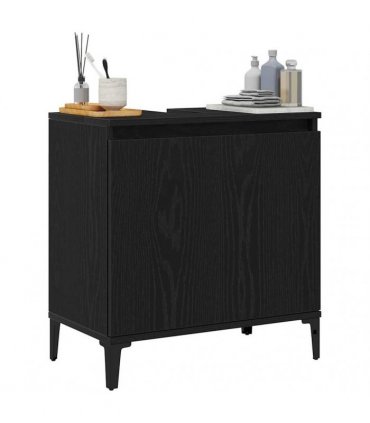 vidaXL Bathroom Sink Cabinet Black Oak 58 x 33 x 60 cm Engineered Wood — V0672037762
