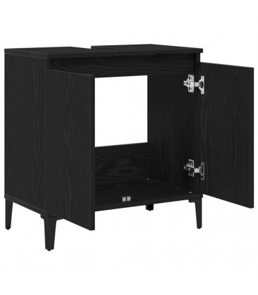 vidaXL Bathroom Sink Cabinet Black Oak 58 x 33 x 60 cm Engineered Wood — V0672037762