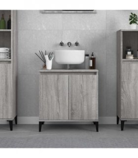 vidaXL Sink Cabinet Grey Sonoma 58x33x60 cm Engineered Wood — V0672037763