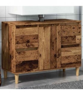 vidaXL Sink Cabinet Old Wood 80x33x60 cm Engineered Wood