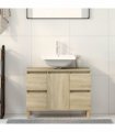 vidaXL Sink Cabinet Sonoma Oak 80x33x60 cm Engineered Wood