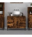 vidaXL Sink Cabinet Smoked Oak 80x33x60 cm Engineered Wood — V0672037779