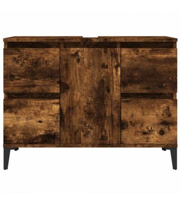 vidaXL Sink Cabinet Smoked Oak 80x33x60 cm Engineered Wood — V0672037779
