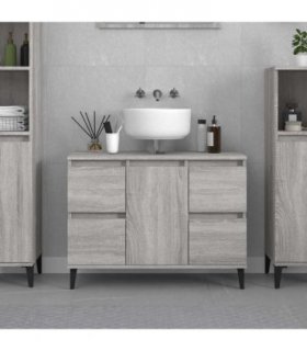 vidaXL Sink Cabinet Grey Sonoma 80x33x60 cm Engineered Wood — V0672037781