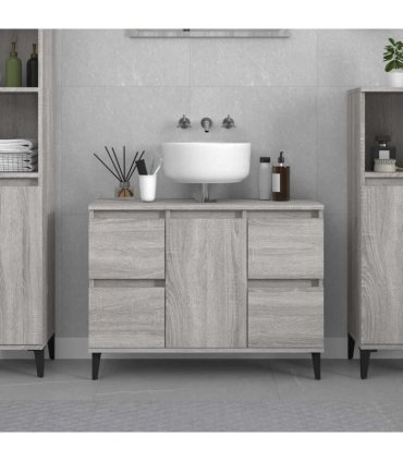 vidaXL Sink Cabinet Grey Sonoma 80x33x60 cm Engineered Wood — V0672037781