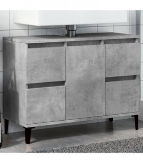 vidaXL Sink Cabinet Concrete Grey 80x33x60 cm Engineered Wood — V0672037782