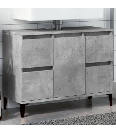 vidaXL Sink Cabinet Concrete Grey 80x33x60 cm Engineered Wood — V0672037782